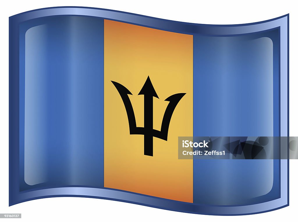 Icône de drapeau de la Barbade, isolé sur fond blanc. - Illustration de Barbade libre de droits