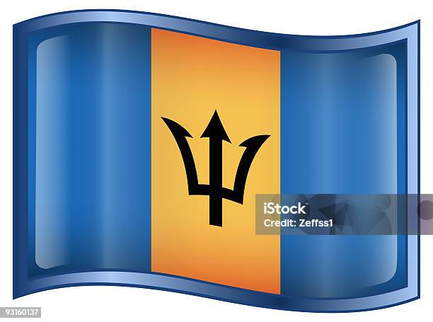 Barbados Flagę Na Białym Tle - Stockowe grafiki wektorowe i więcej obrazów Barbados - Barbados, Bez ludzi, Białe tło