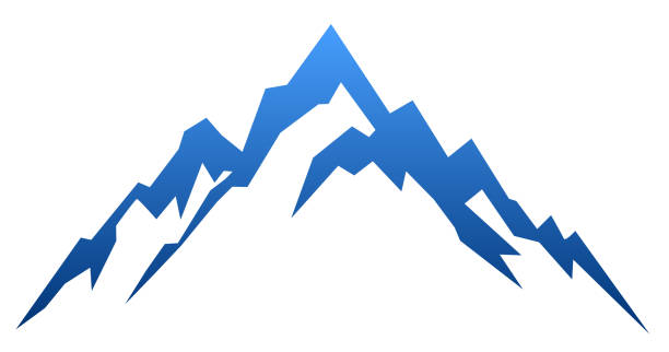 ilustraciones, imágenes clip art, dibujos animados e iconos de stock de azul de montaña-vector - mountain mountain peak mountain climbing switzerland