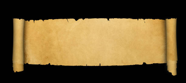 antigua scroll de pergamino. - scroll paper old yellowed fotografías e imágenes de stock