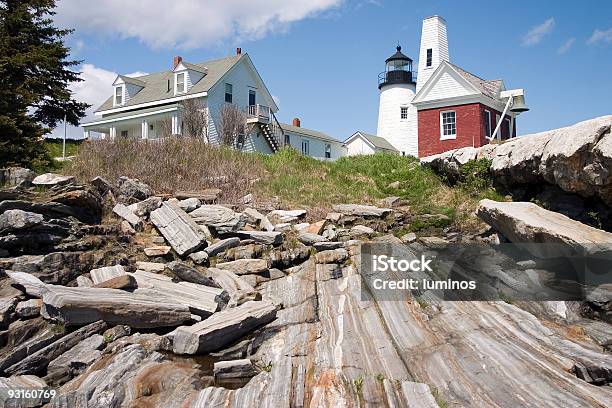 Leuchtturm Pemaquid Point Lighthouse Maine Horizontal Stockfoto und mehr Bilder von Kiefer