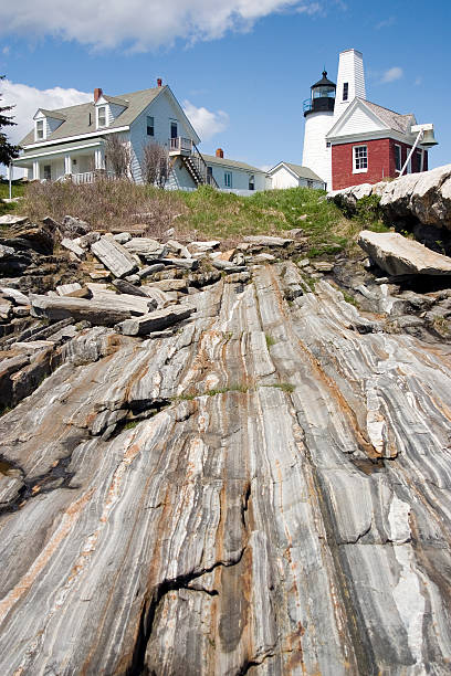 Farol de Pemaquid, Maine Vertical - foto de acervo