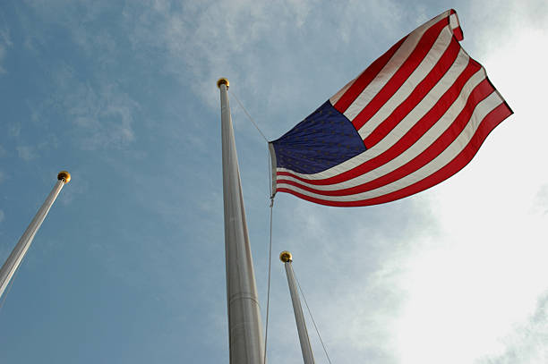 istock american flag at half-staff 93160807