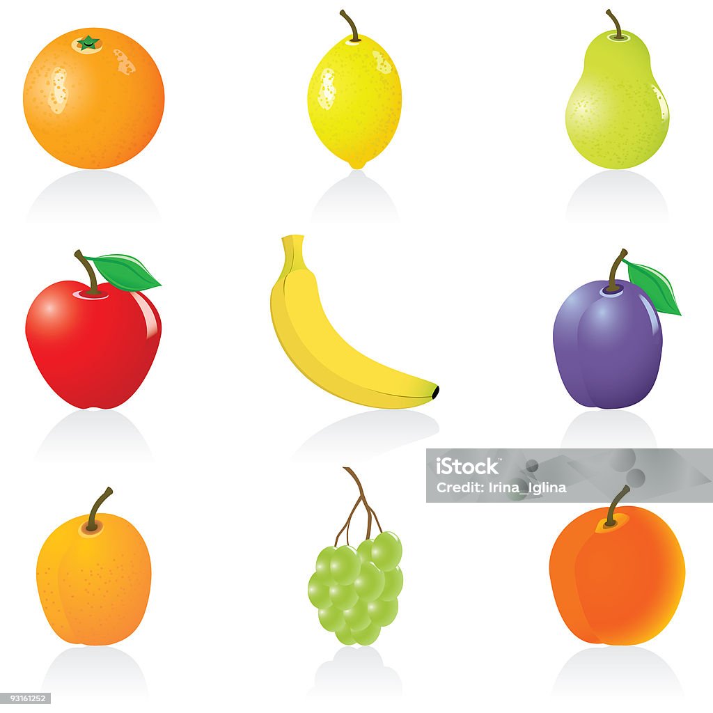 Ensemble d'icônes de Fruits - Illustration de Abricot libre de droits