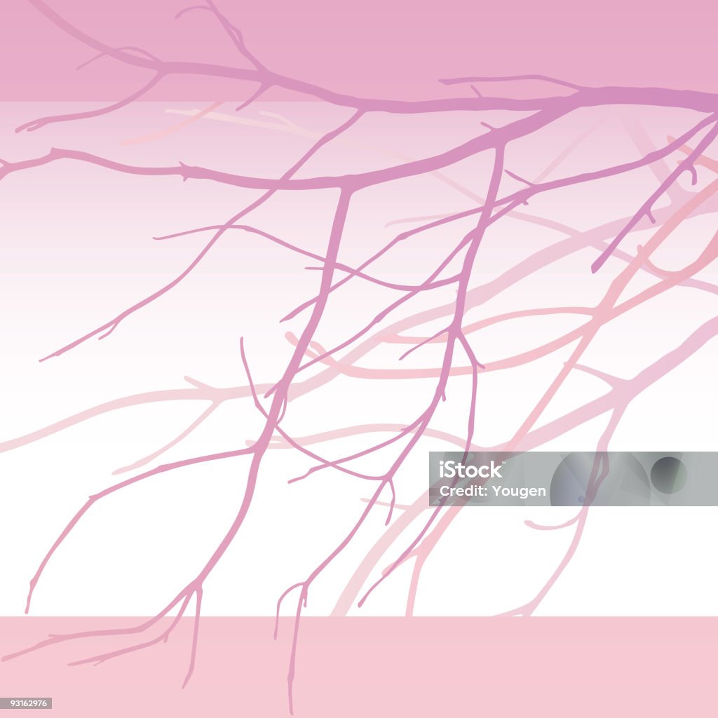 Evening (vector) The setting sun tinged the branches with a rosy flush. Art stock illustration