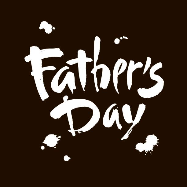 istock Happy fathers day handwritten lettering. Vector calligraphy with brush texture on white background 931633230