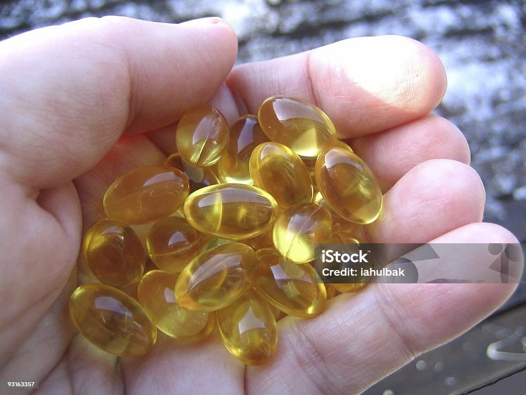 Omega-3 capsules  Nutritional Supplement Stock Photo