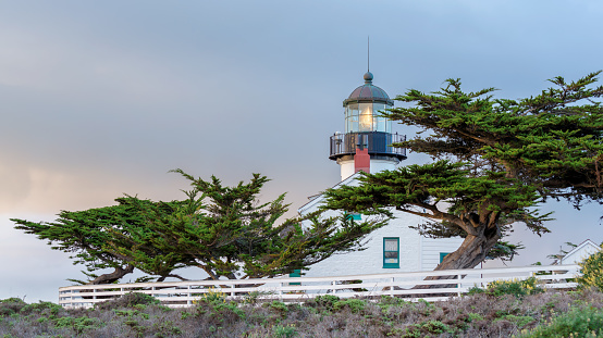 California lighthouse. Point Pinos lighthouse in Monterey, California.