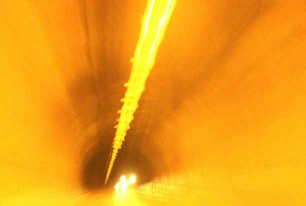 Bright Yellow Tunnel stock photo