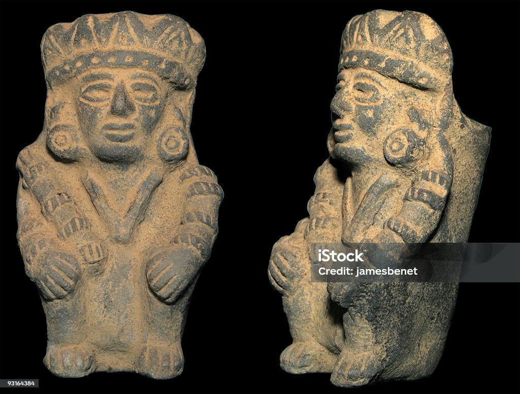 Antigua estatua Aztec (pinza de ruta - Foto de stock de Maya libre de derechos