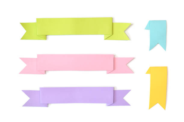 Ribbon paper cut on white background - isolated