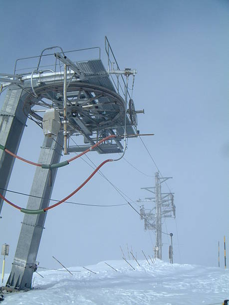 Ski lift 02 stock photo