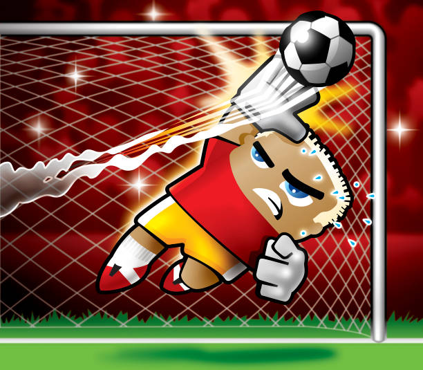 illustrazioni stock, clip art, cartoni animati e icone di tendenza di ottimo portiere - soccer player flash
