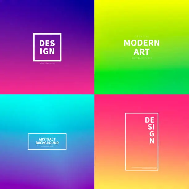 Vector illustration of Set of abstract colorful gradient designs - Trendy background