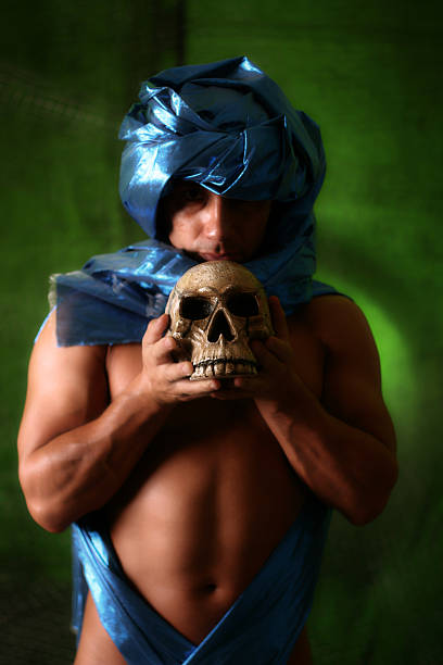 Skull Magic swami casts a spell shaman humor individuality men stock pictures, royalty-free photos & images