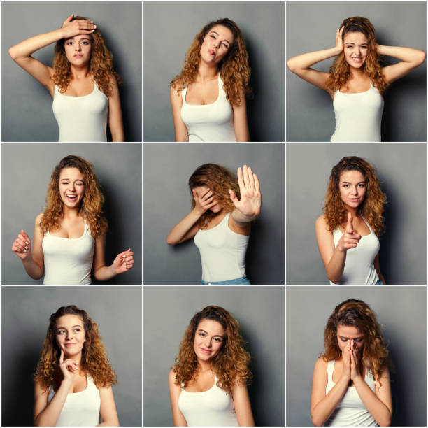 istock Emotions set of young woman at studio background 931653410