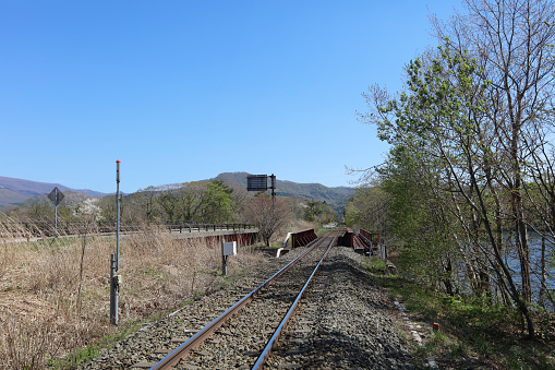 the Long railway in the yellow meadow