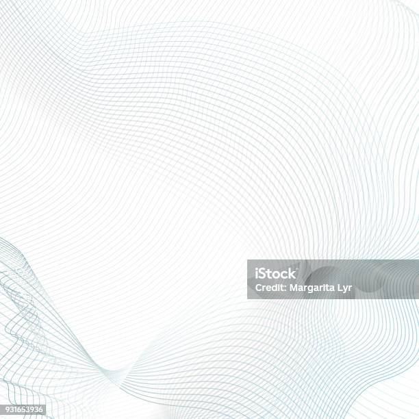 Abstract Wavy Background With Text Place Technology Modern Template In Light Blue And Gray Tones Vector Waving Line Art Concept For Scitech Design Futuristic Wave Pattern Eps10 Illustration Stock Illustration - Download Image Now