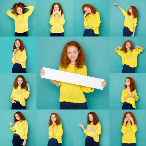 istock Emotions set of young woman at studio background 931653972