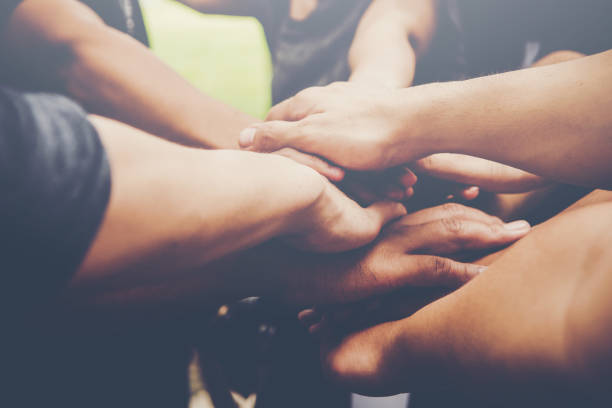 istock Business teamwork join hands together. Business teamwork concept 931658226