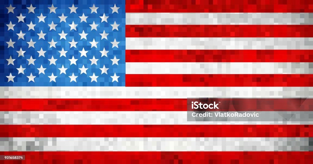 Mosaico abstracto grunge Bandera USA - arte vectorial de Abstracto libre de derechos