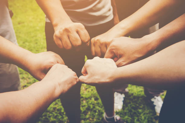 istock Business teamwork join hands together. Business teamwork concept 931658586