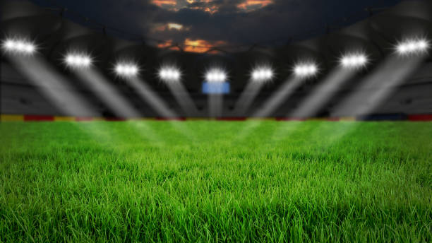 スタジアムでのご宿泊 - soccer soccer field grass american football ストックフォトと画像