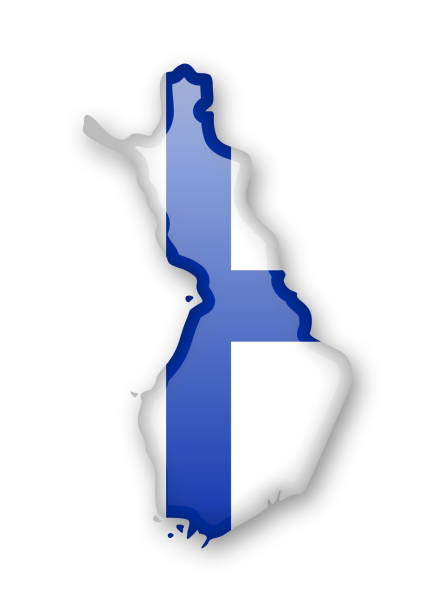 istock Finland flag and contour of the country. 931667110