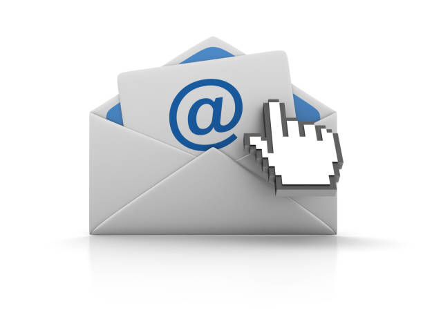 e-mail envelope com cursor - renderização em 3d - envelope opening stack open - fotografias e filmes do acervo