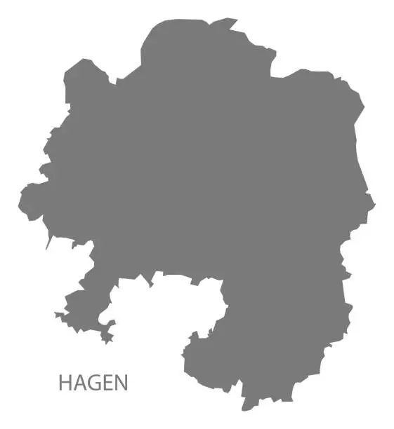 Vector illustration of Hagen city map grey illustration silhouette shape