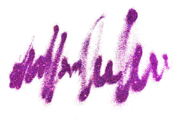 istock Textured background with purple glitter sparkle on white like unreadable text 931674166