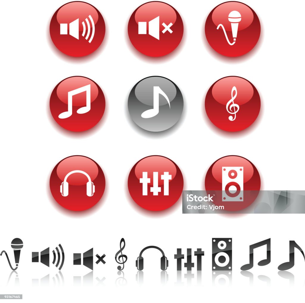 Ícones de áudio. - Royalty-free Auscultador - Equipamento Áudio arte vetorial