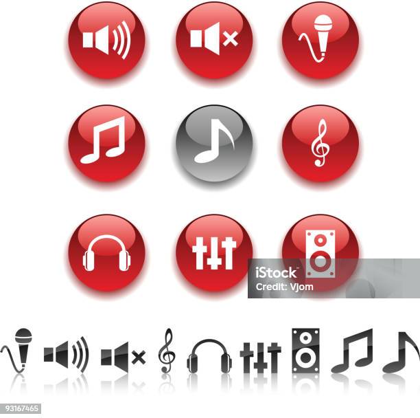 Ícones De Áudio - Arte vetorial de stock e mais imagens de Auscultador - Equipamento Áudio - Auscultador - Equipamento Áudio, Barulho, Botão - Peça de Máquina