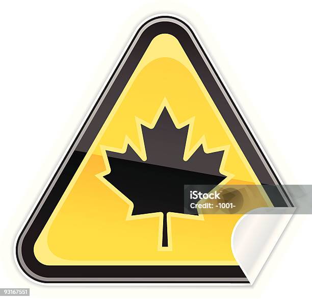 Ilustración de Señal De Advertencia De Peligro Canadá y más Vectores Libres de Derechos de Amarillo - Color - Amarillo - Color, Arce, Bandera