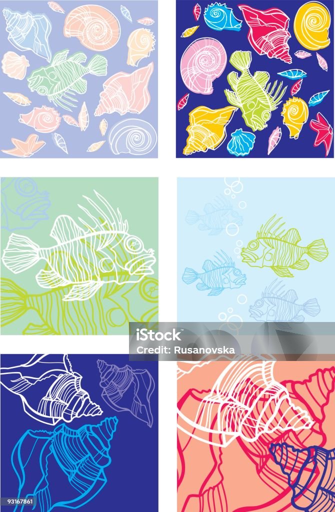 Shell Marine Pattern Marine Pattern Stock Illustration - Download Image Now - Animal Shell ...