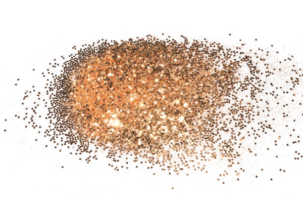 istock Background with gold glitter sparkle on white, decorative spangles 931683312