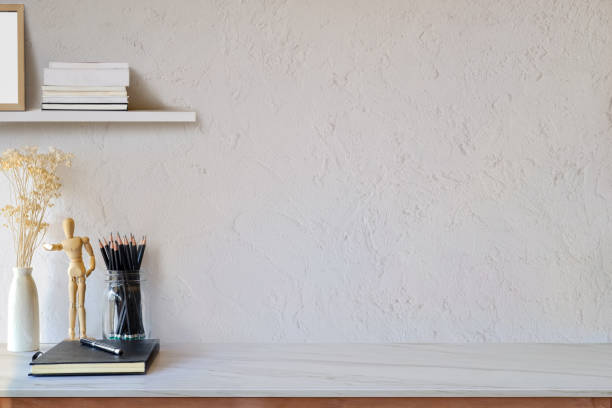 istock Comfortable workspace desk with supplies, dummy and copy space 931683360