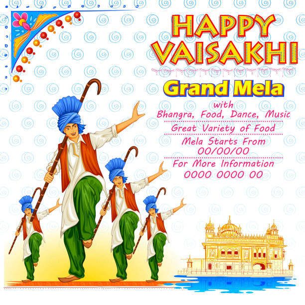 Happy Vaisakhi Punjabi Spring Harvest Festival Of Sikh Celebration  Background Stock Illustration - Download Image Now - iStock