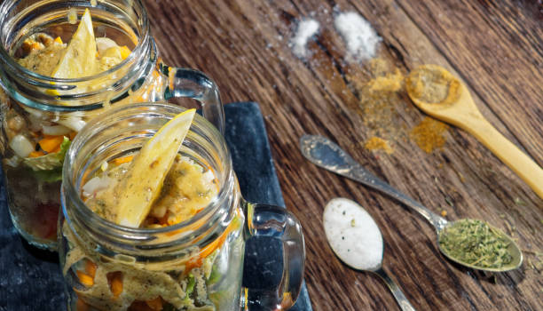 istock Vegetarian salad in mason jars 931687392