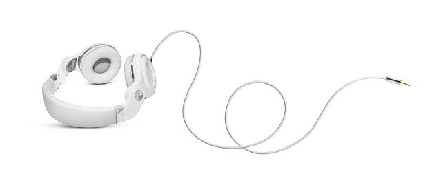 Headphones on White Background, Clipping Path