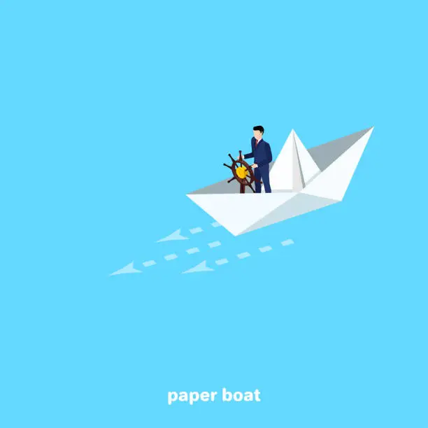 Vector illustration of paper boat