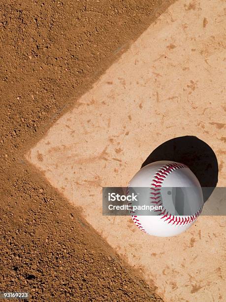 Baseball On Home Plate Stock Photo - Download Image Now - Baseball - Ball, Baseball - Sport, Home Run