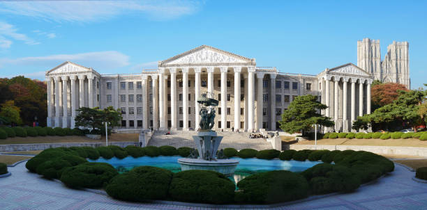Administration building Gothic style at Kyung Hee University in Seoul. The most beautiful university of South Korea. It is also a popular tourist site.