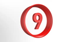 Number 9 Number Nine Loopped Animation Stock Video - Download Video Clip  Now - Animation - Moving Image, Cut Out, Design - iStock