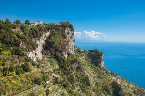 Amalfi coastline from the top stock photo