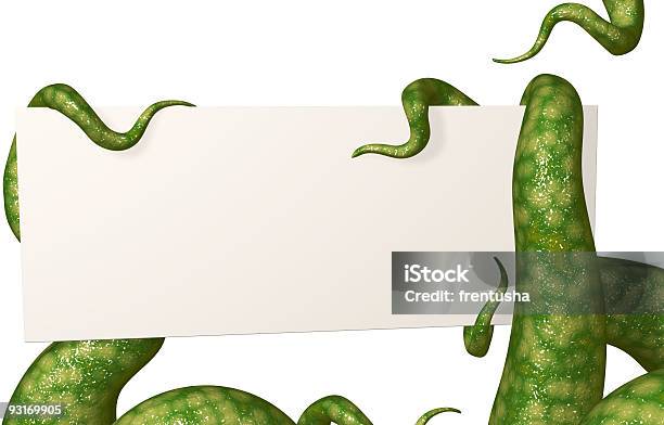 Tentáculos Segurando Um Cartão Vazio - Fotografias de stock e mais imagens de Tentáculo - Tentáculo, Monstro, Polvo