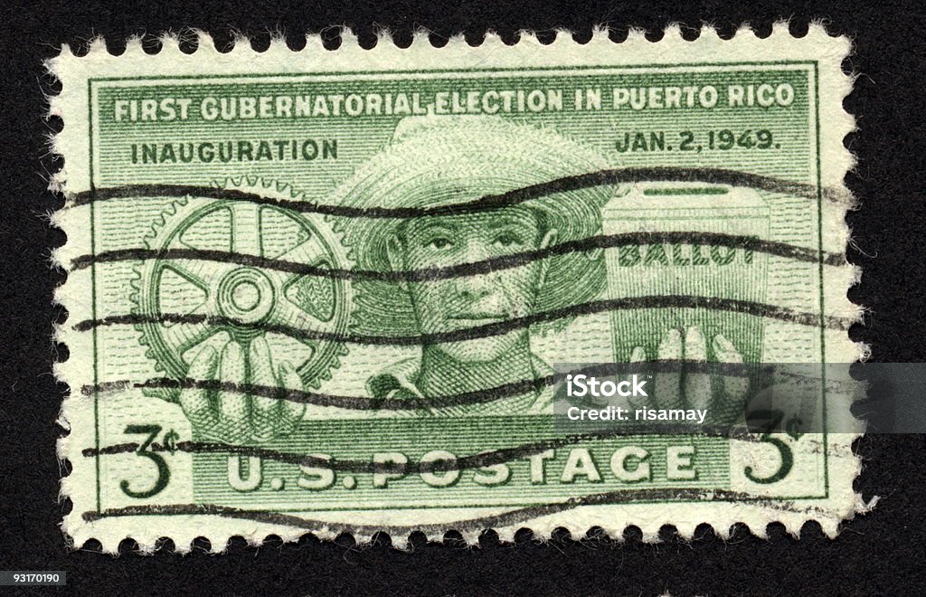 Vintage Puerto-ricanische Stempel, Ephemera. - Lizenzfrei Altertümlich Stock-Foto