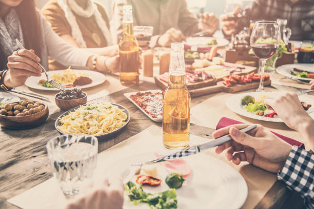 istock Group of people having meal togetherness dining 931704064