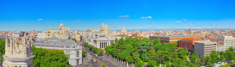 Madrid, Spain - June 06, 2017 :Panoramic view from above on the capital of Spain- the city of Madrid. One of the most beautiful cities in the world.