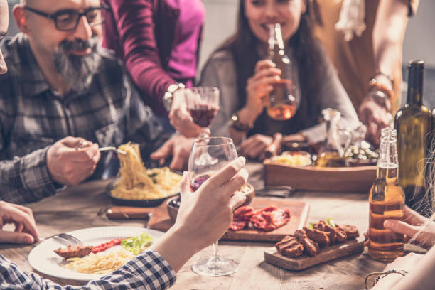istock Group of people having meal togetherness dining 931704614
